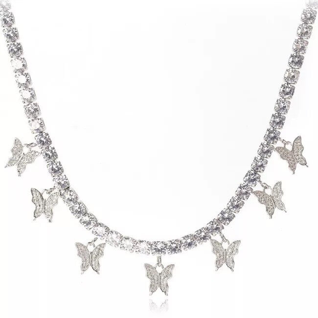 butterfly tennis necklace