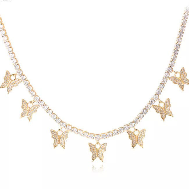 butterfly tennis necklace