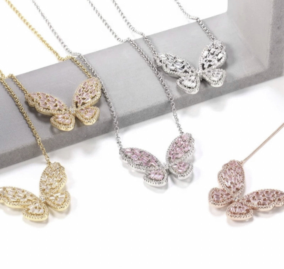 crystal butterfly necklace