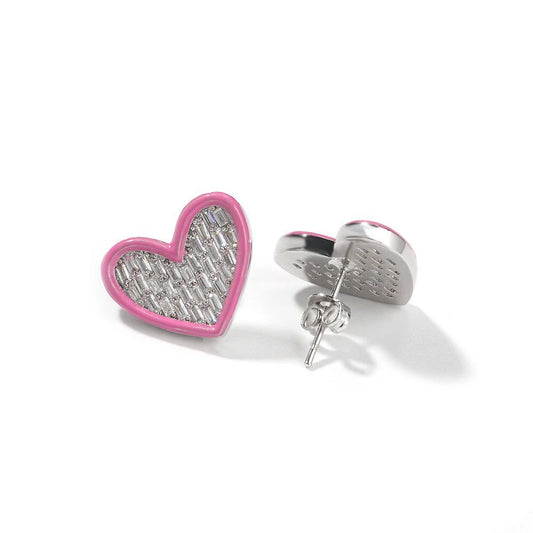Oil Drop Earrings Heart Shape