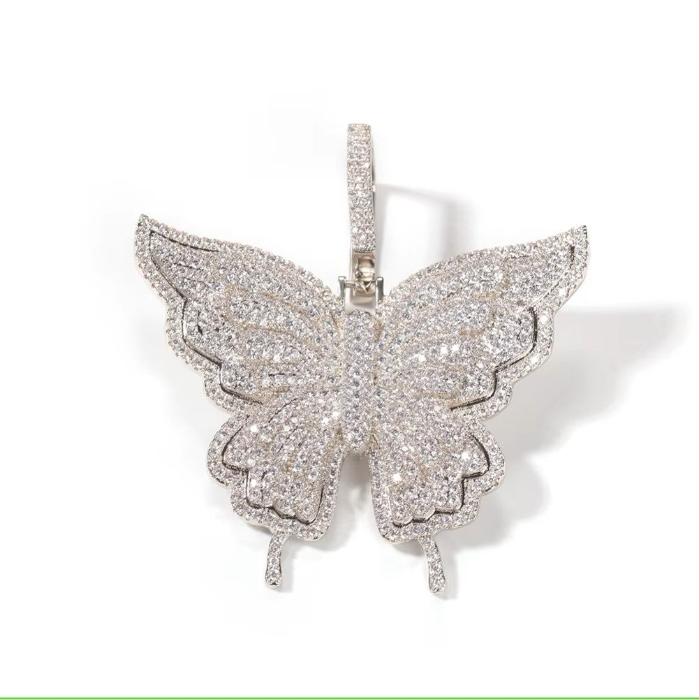 baguette butterfly pendant