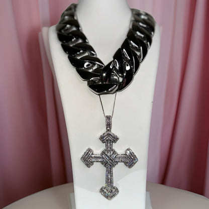Chrome Cross Necklace