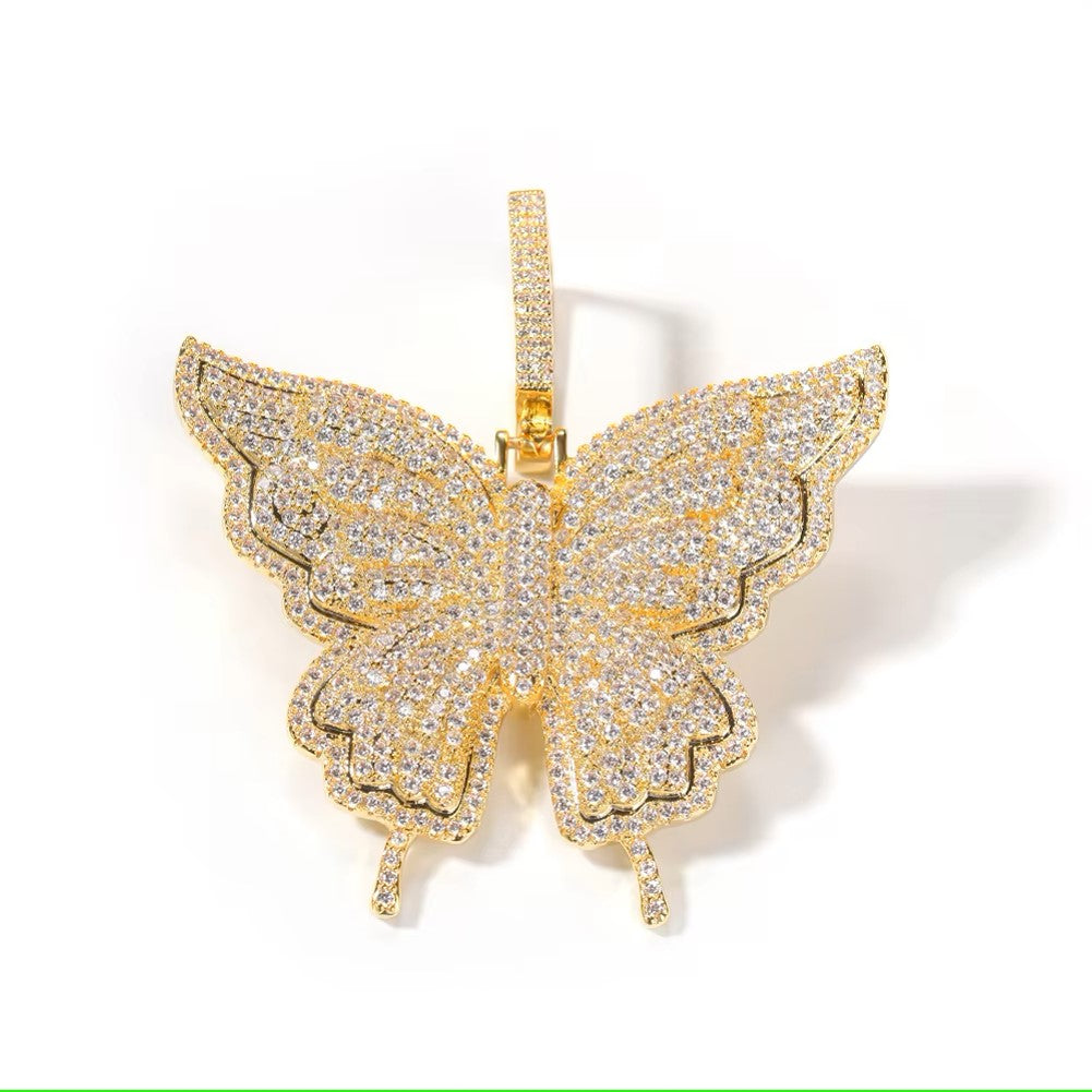 baguette butterfly pendant