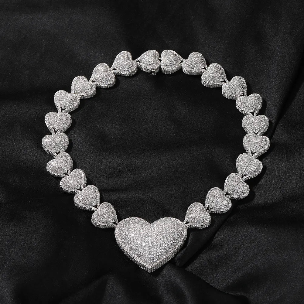 glacier heart link necklace