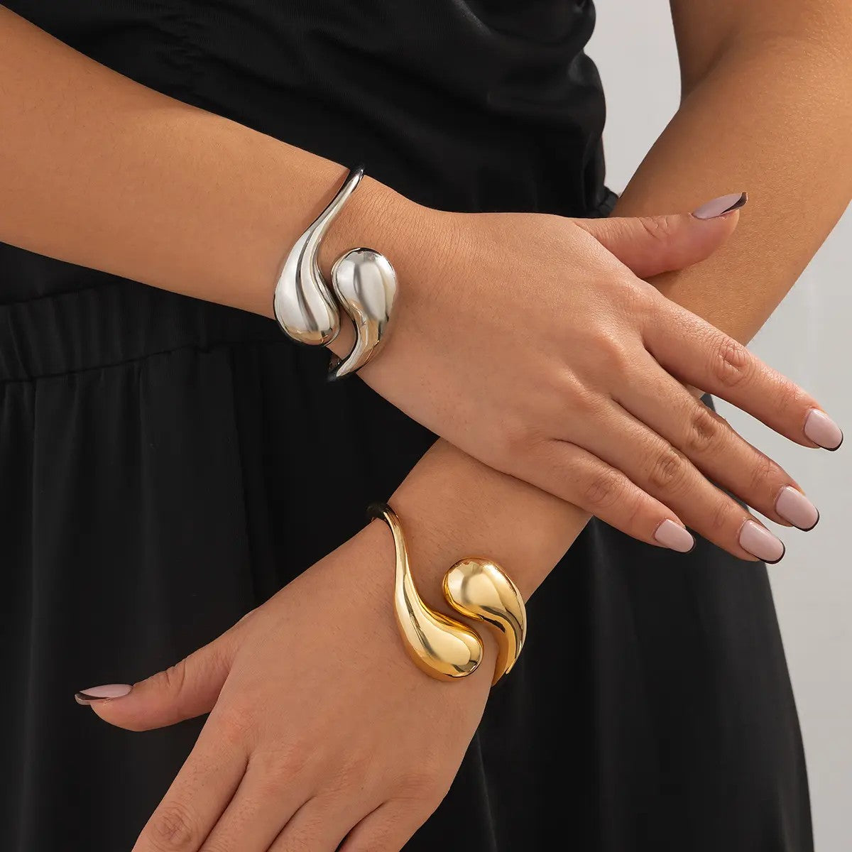 chrome tear drop bracelet
