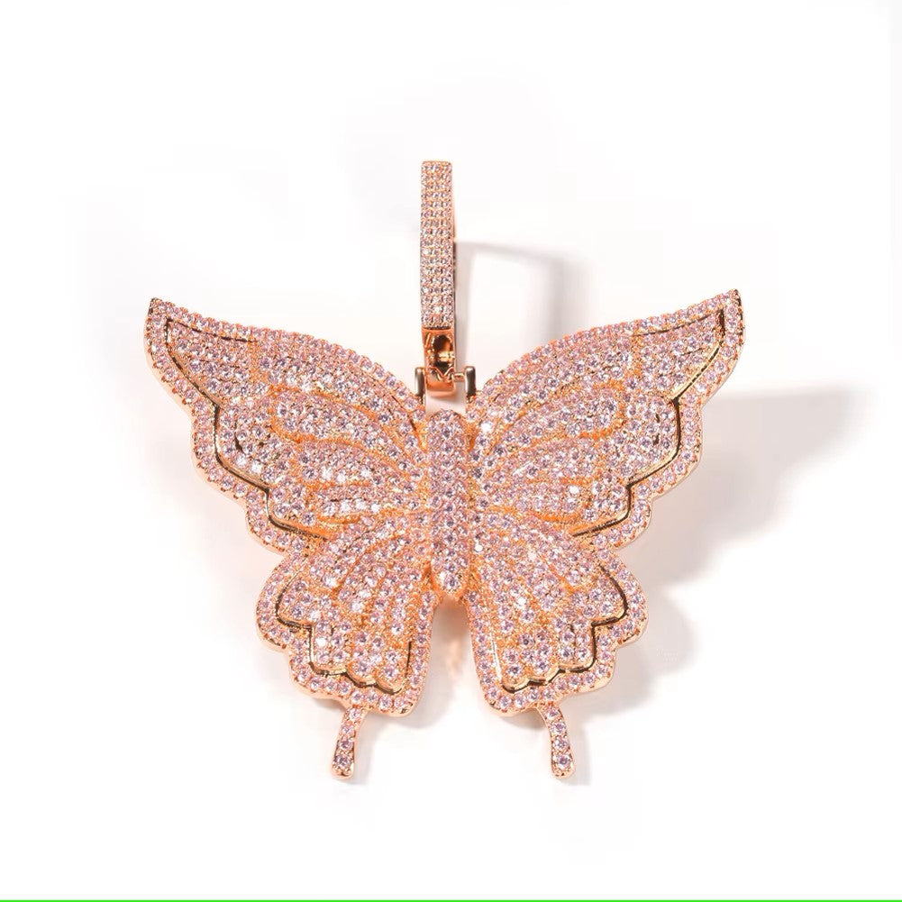 baguette butterfly pendant