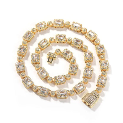 Clustered Diamond Tennis Necklace